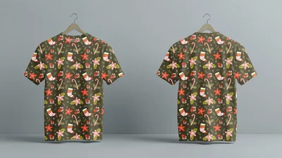 Футболки с полной запечаткой: різдвяний настрій